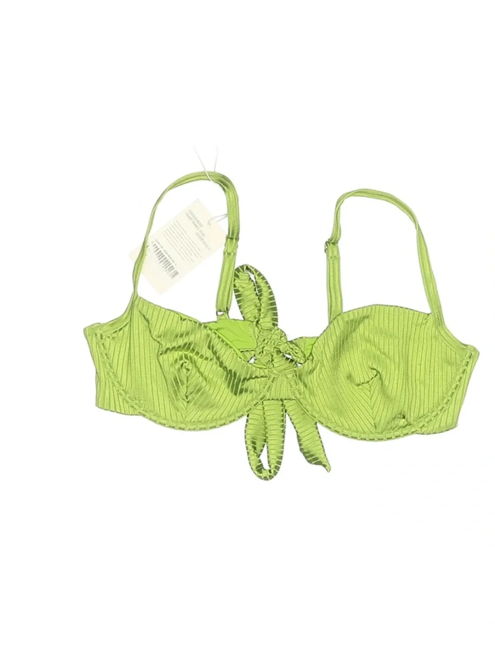 NWT Monday Swimwear Capri Top Green Pear Wide Rib size V